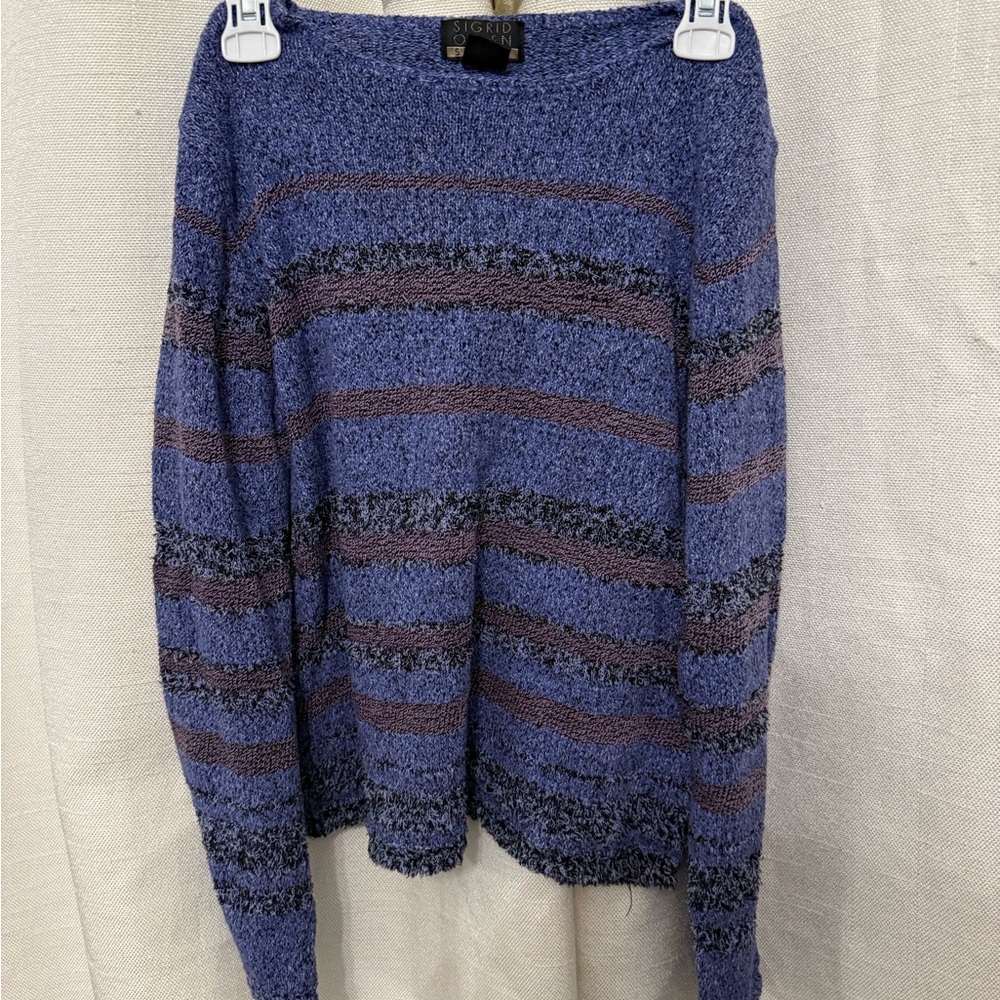 Sigrid Olsen purple and Gray Textured Sweater